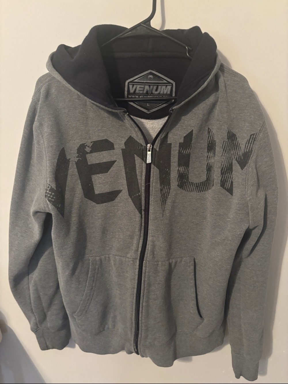 Venum Men's Gray Zip-Up Hoodie Sweatshirt
